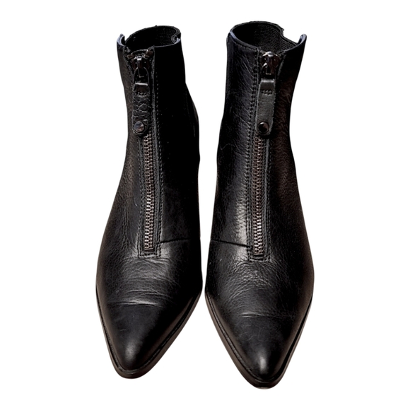 ANTHROPOLOGIE, Avec Les Fellis, Size 6.5 Zip Upp Black Leather Bootie, Euc - Picture 13 of 14